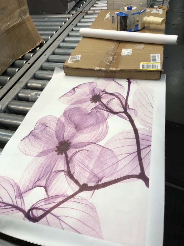 Photo 3 of 3PCS UNFRAMED PURPLE FLORAL ART