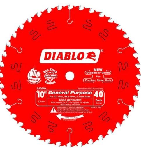 Photo 1 of 10 in. x 40-Tooth General Purpose Circular Saw Blade