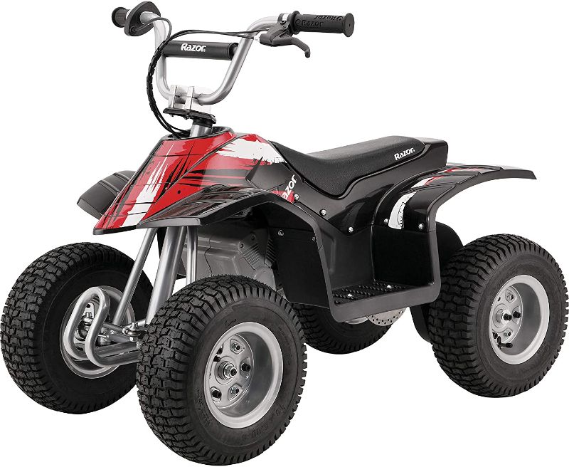 Photo 1 of Razor Dirt Quad - 24V Electric 4-Wheeler ATV - Twist-Grip Variable-Speed Acceleration Control, Hand-Operated Disc Brake, 12" Knobby Air-Filled Tires
