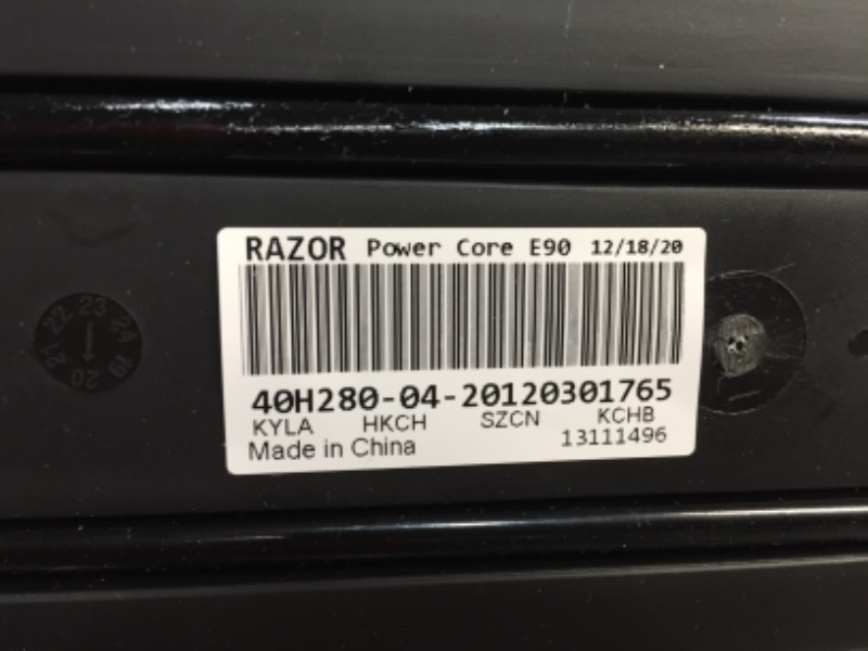 Photo 3 of Razor Power Core E90 Electric Scooter - Hub Motor, Up to 10 mph and 80 min Ride Time, 

tested, powers on!
