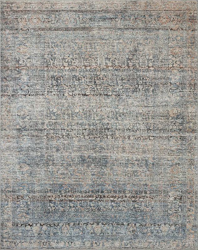 Photo 1 of Amber Lewis x Loloi Billie Collection BIL-05 Denim / Blush 6' x 9' Area Rug
