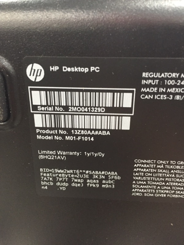Photo 1 of HP M01-f0033W Ryzen 3 3200G 3.6GHz Radeon Vega 8 Graphics 8GB RAM 1TB HDD Win 10 Home Black with Keyboard, Mouse


PARTS ONLY //MOUSE AND KEYBOARD ARE FUNCTIONAL// TOWER IS NONFUNCTIONAL-PARTS ONLY 