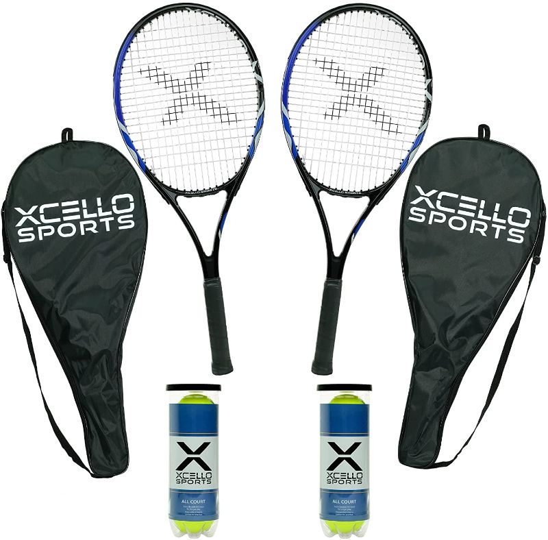 Photo 1 of Xcello Sports 2-Player Aluminum Tennis Racket Set - Includes Two Rackets. Six All Court Balls, and Two Carry Cases - 23"