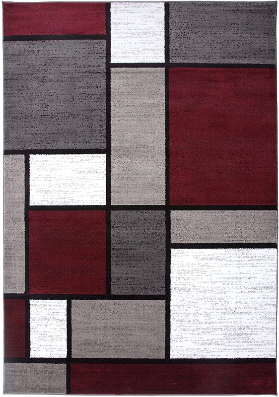 Photo 1 of Contemporary Modern Boxes Area Rug 5' 3" X 7' 3" Red


//dirty and stained 