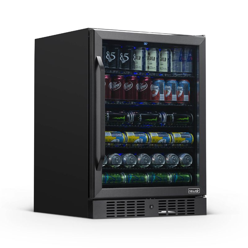 Photo 1 of ***PARTS ONLY*** NewAir 24” Built-in 177 Can Beverage Fridge with Precision Temperature Controls and Adjustable Shelves - Black Stainless Steel