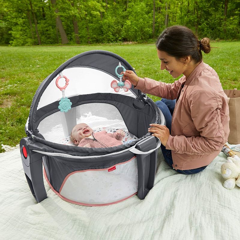 Photo 1 of Fisher-Price On-The-Go Baby Dome - Pink Pacific Pebble, Portable Infant Play Space, Multicolored
