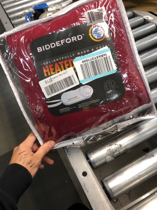 Photo 2 of Biddeford Blankets Micro Plush Electric Heated Blanket with Digital Controller, Claret Red
