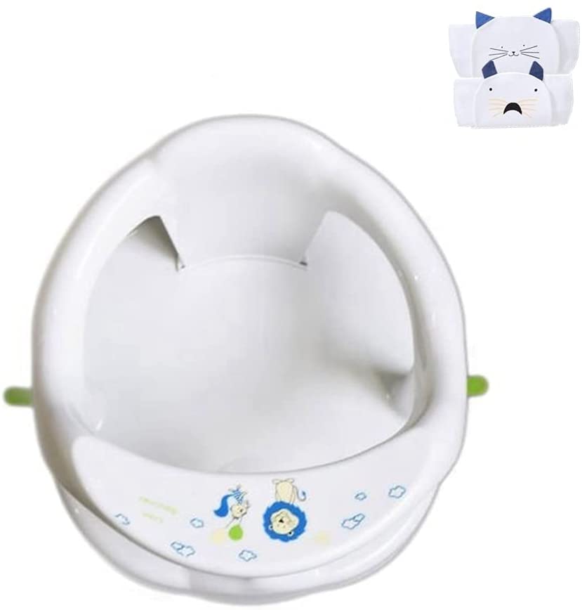 Photo 1 of Baby Bathtub Bath Seat for Sit-up Bathing with Backrest Support & Non-Slip Suction Cups Baby Tub Shower Seat-Baby Shower Gifts Cute Baby Boy Stuff & Baby Girl Gifts Baby Essentials for Newborn (White)
