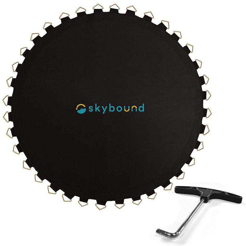 Photo 1 of SkyBound Replacement Trampoline Mat, Fits 15ft Frames w/Spring Tool and Durable V-Rings, Bounce Safely with Extra Rows of Stitching
