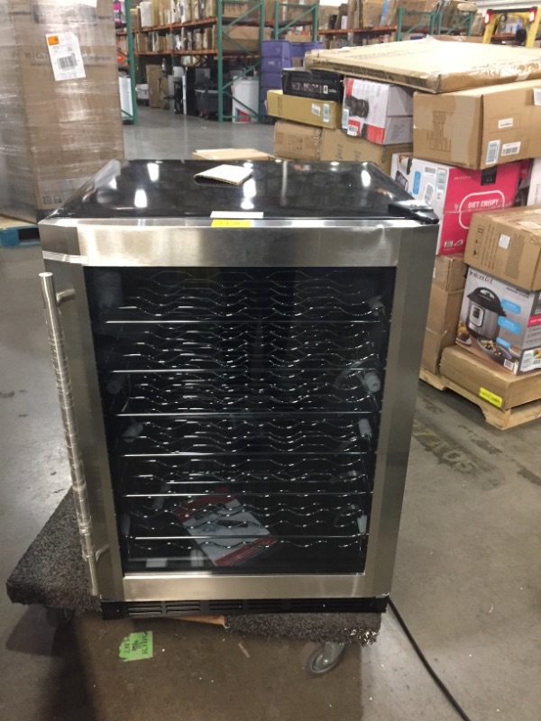 Photo 2 of Magic Chef 23.4 in. W 50-Bottle Wine Cooler in Stainless Steel.
