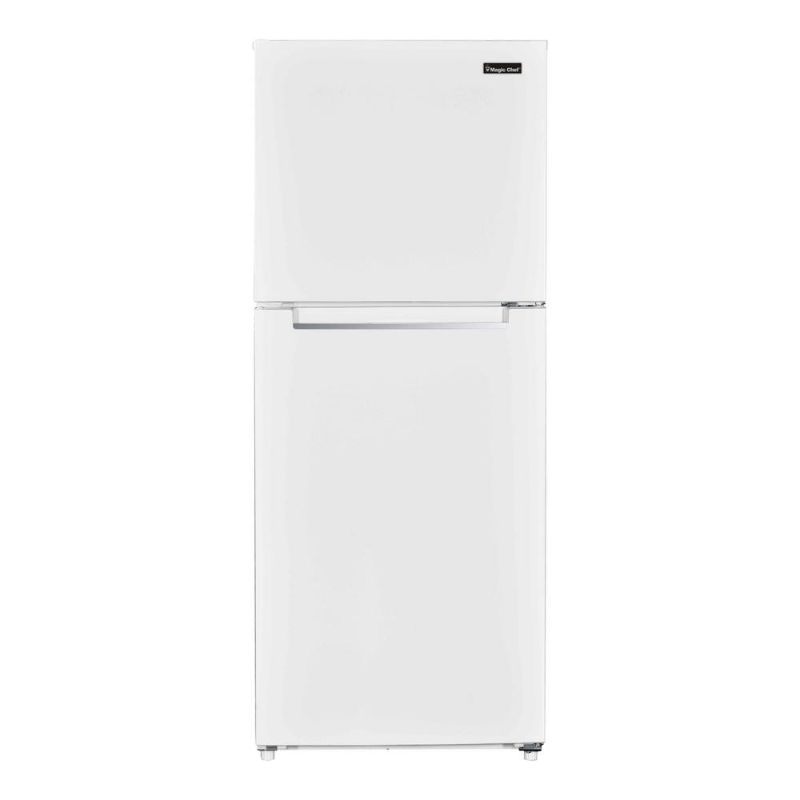 Photo 1 of *Damage shown in pictures*
Magic Chef 10.1 Cu. Ft. Top Freezer Refrigerator in White.
