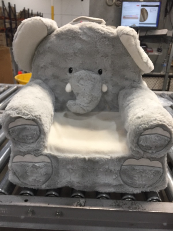 Photo 2 of **color slightly different from stock photo**
Animal Adventure | Sweet Seats | Grey Elephant Children's Plush Chair Gray, Larger :14" x 19" x 20"
