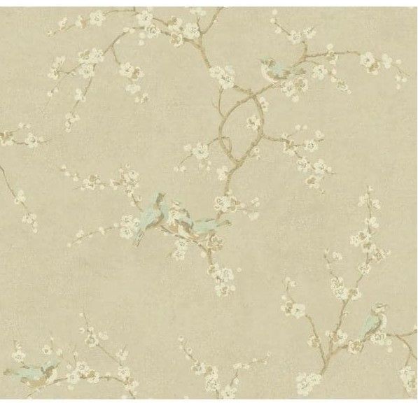Photo 1 of 2 pack of Birds with Blossoms Paper Strippable Roll Wallpaper (Covers 60.75 sq. ft.)