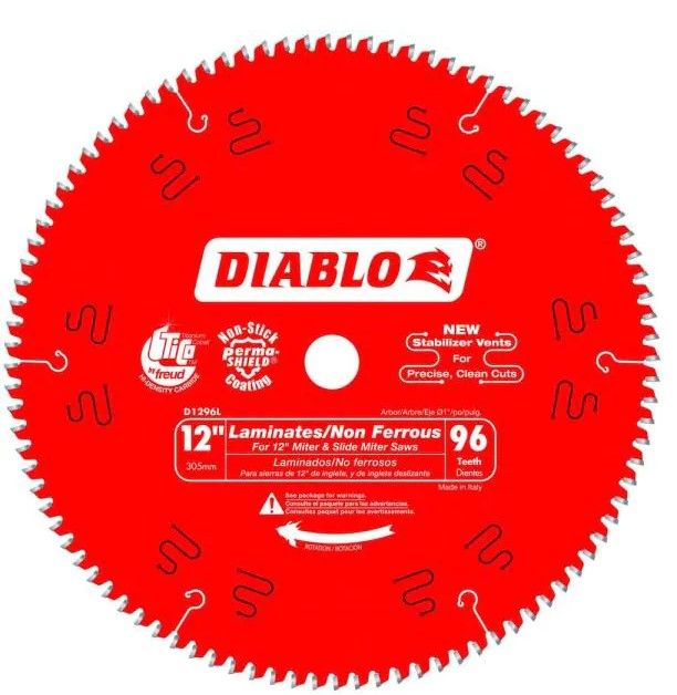 Photo 1 of 12 in. x 96-Tooth Laminate/Aluminum/Plastics Circular Saw Blade
