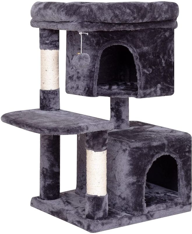 Photo 1 of **SLIGHTLY DIFFERENT FROM STOCK PHOTO**
SYANDLVY Cat Tree for Large Cats, Modern Cat Activity Center with 2 Cats Condos and Scratching Posts, Climbing Stand with Hanging Ball to Play
