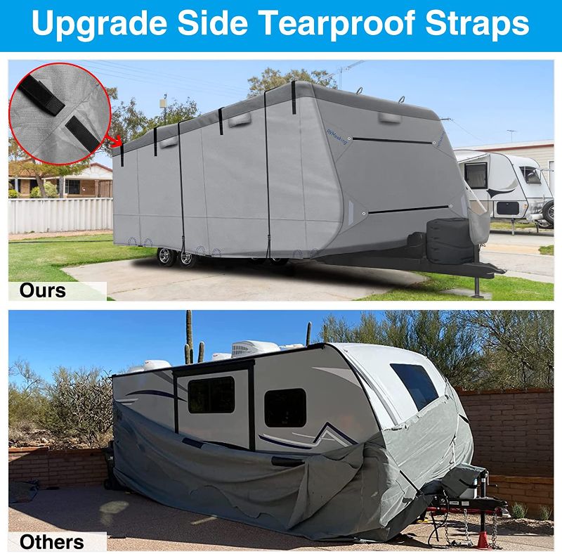 Photo 1 of **INCOMPLETE**
RVMasking 2021 Upgraded 6 Layers Top Travel Trailer RV Cover Windproof Camper Cover Up to 20' 1"-22' RVwith 4 Tire Covers Tongue Jack Cover - Anti-uv Prevent Top Tearing Caused by Sun Exposure
