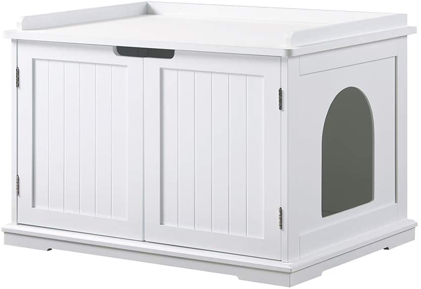 Photo 1 of (Slightly different from the stock photo)
Piaomtiee Cat Washroom Storage Bench, Litter Box Cover with Sturdy Wooden Structure, Spacious Storage, Easy Assembly, Fit Most of Litter Box
