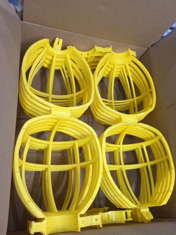 Photo 2 of 100-Foot Outdoor Yellow Commercial Contractor-Grade 10 Socket Plastic Cage String Lights
