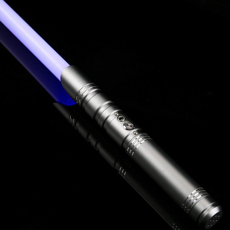 Photo 1 of X-TREXSABER Force FX Lightsaber for Cosplay, RGB Light Sabers of Metal Aluminum Hilt, Support Heavy Dueling, 12 Light Color to Change, 3 Sound Fonts, 7/8'' Blade--TS025 Gray
