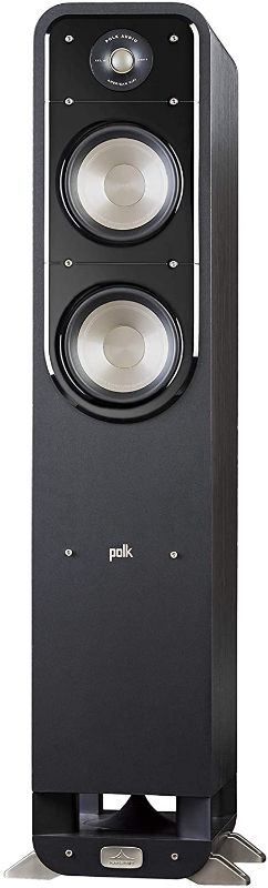 Photo 1 of Polk Signature Series S55 Floor Standing Speaker - American HiFi Surround Sound for TV, Music, and Movies | Stylish Looks, Big Sound | Bi-wire and Bi-amp | Detachable Magnetic Grille Included, Black
