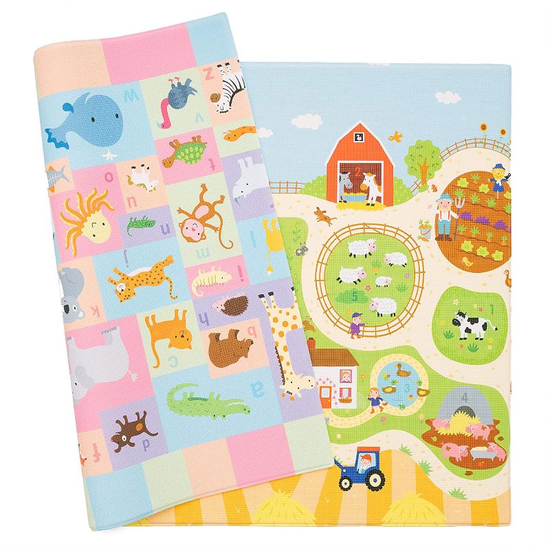 Photo 1 of Baby Care Play Mat - Playful Collection (Busy Farm, Large) - Play Mat for Infants – Non-Toxic Baby Rug – Cushioned Baby Mat Waterproof Playmat – Reversible Double-Sided Kindergarten Mat

//damaged 
