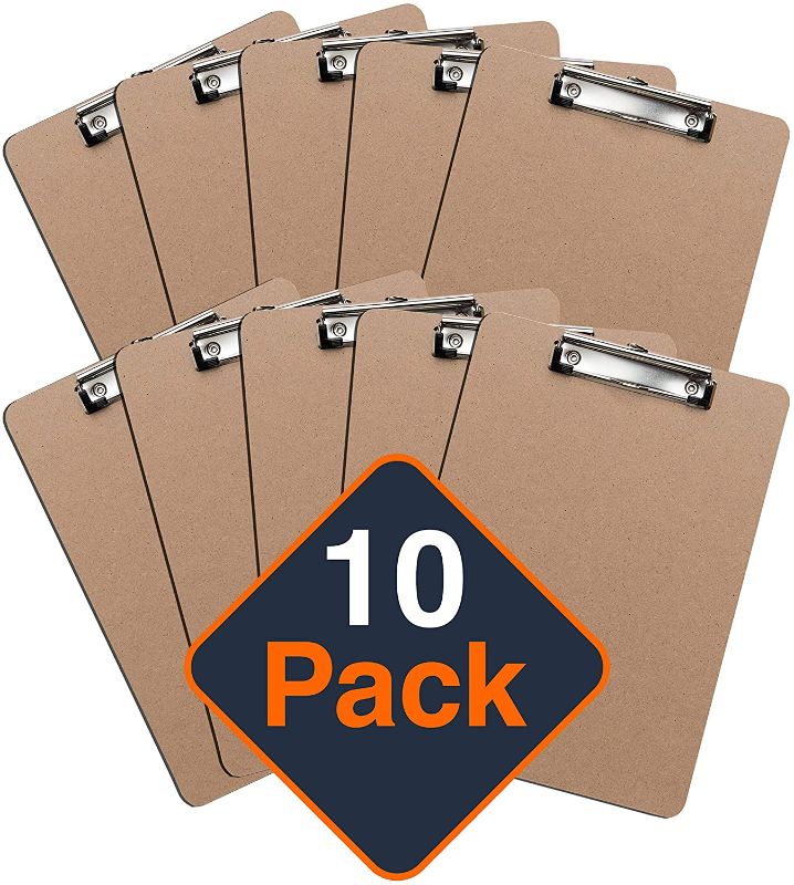 Photo 1 of Clipboards (Set of 10) by Office Solutions Direct! ECO Friendly Hardboard Clipboard, Low Profile Clip Standard A4 Letter Size
