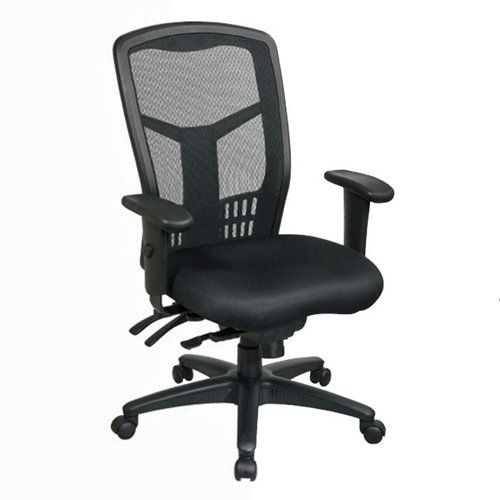 Photo 1 of Office Star ProGrid High Back Managers Chair with Adjustable Arms, Multi-Function and Seat Slider (Black)
