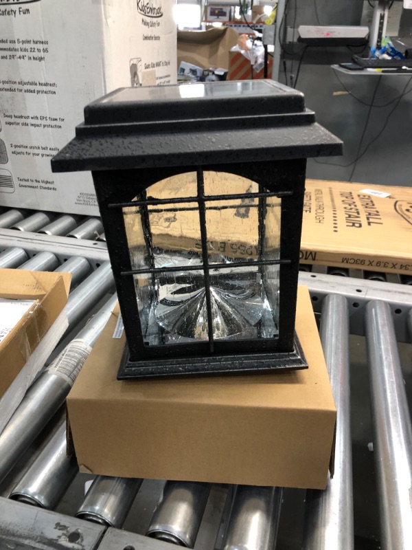 Photo 2 of 
Hampton Bay
Solar Outdoor Hand-Painted Sanded Iron Post Lantern with Seedy Glass Shade
