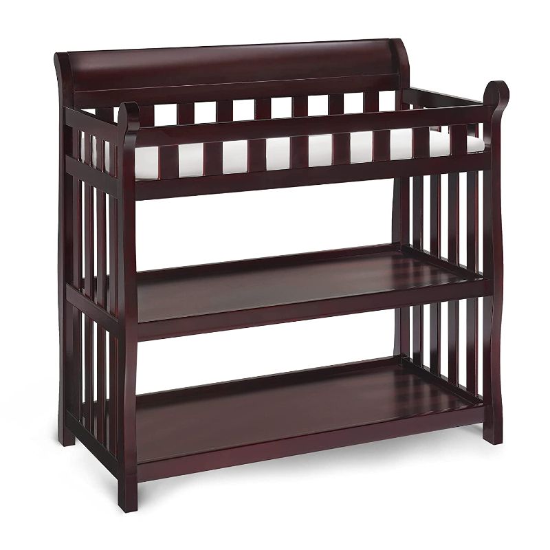 Photo 1 of Delta Children Eclipse Changing Table with Changing Pad, Espresso Cherry