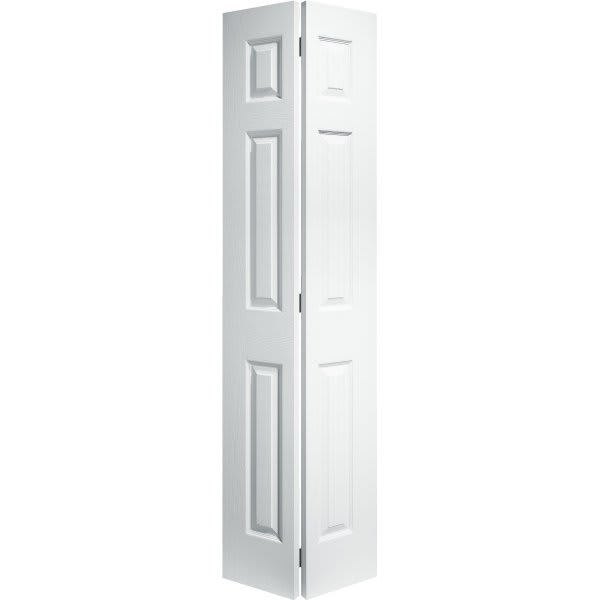 Photo 1 of 28 x 80 in. 6-Panel Molded Hollow Core Bi-Fold Door (Primed White)