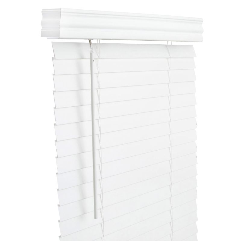 Photo 1 of 2" Cordless Faux Wood Blind - Smooth White 45x48