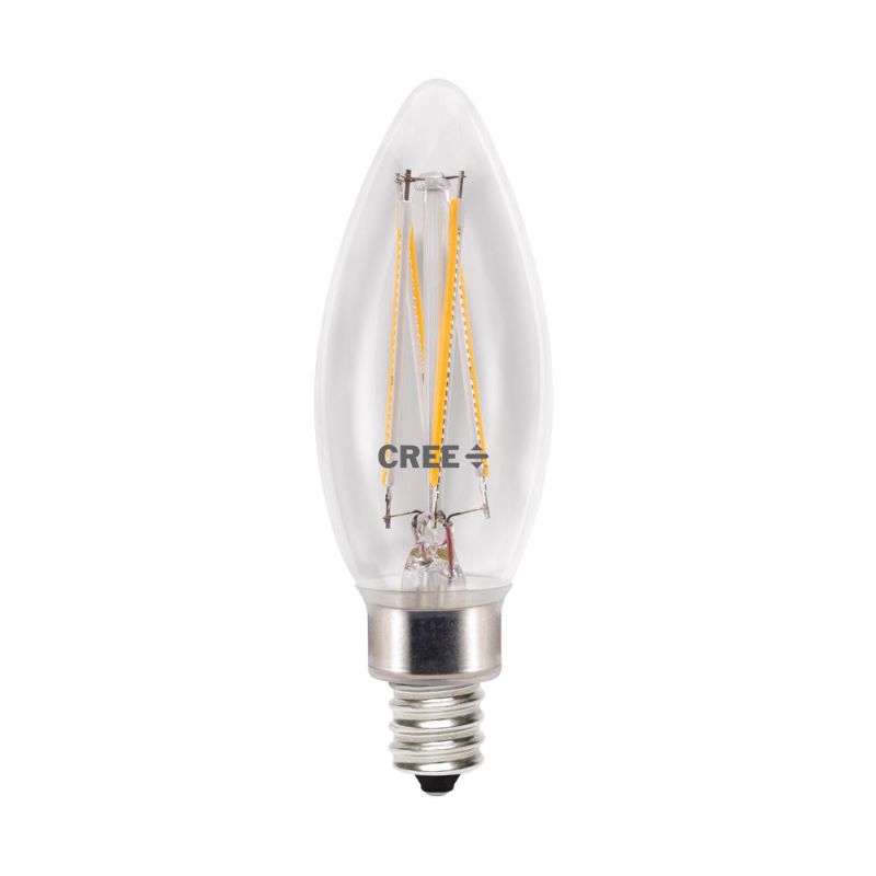 Photo 1 of 22-PACK*** Cree Lighting B11 Clear Glass Filament Candelabra 40W Equivalent LED Bulb, 350 Lumens, Dimmable, Soft White 2700K, 25,000 Hour Rated Life, 90+ CRI, 