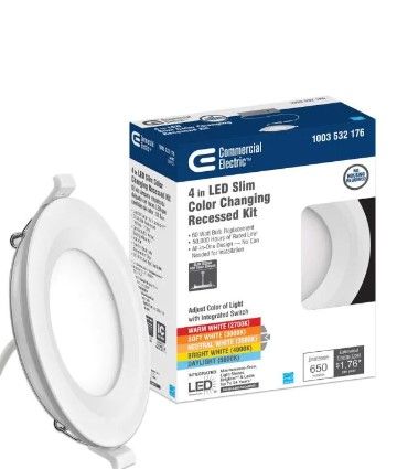 Photo 1 of PACK OF 4 BUNDLE******
Ultra Slim 4 in. Selectable CCT Canless Color Integrated LED Recessed Light Trim Downlight 650 Lumens Dimmable