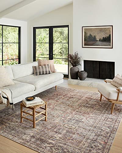 Photo 1 of Amber Lewis X Loloi Georgie Collection GER-06 Bordeaux / Antique 8'4" X 11'6" Area Rug