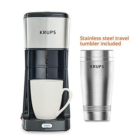 Photo 1 of KRUPS KM204D50 Single Serve Coffee Maker 12 Fluid Ounces Silver and Black