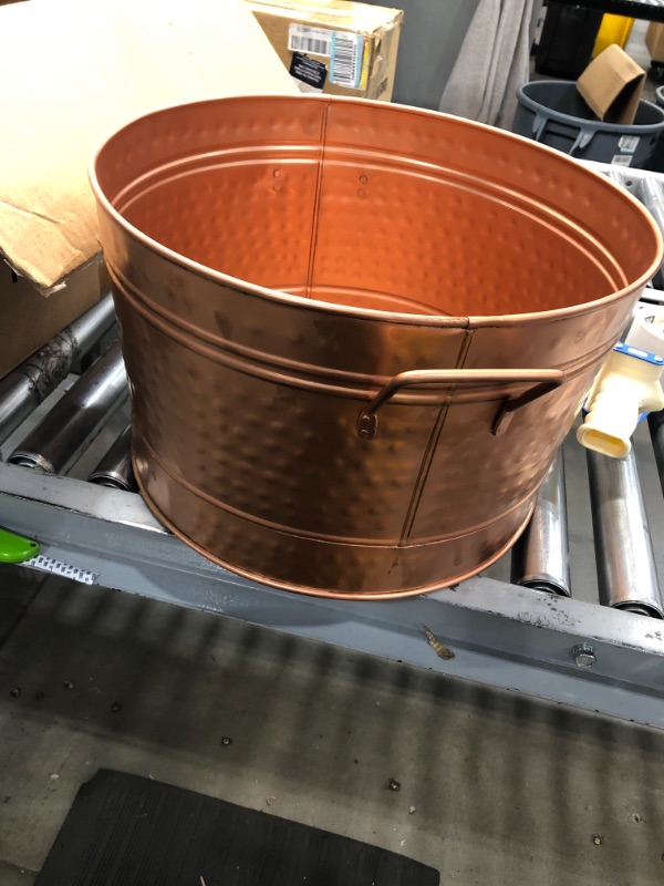 Photo 2 of Achla Designs C-50C CopperTub Round Hammered Copper Plated Galvanized Tub
