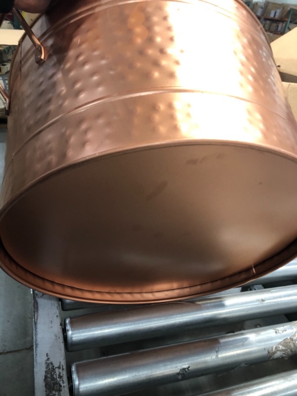 Photo 4 of Achla Designs C-50C CopperTub Round Hammered Copper Plated Galvanized Tub
