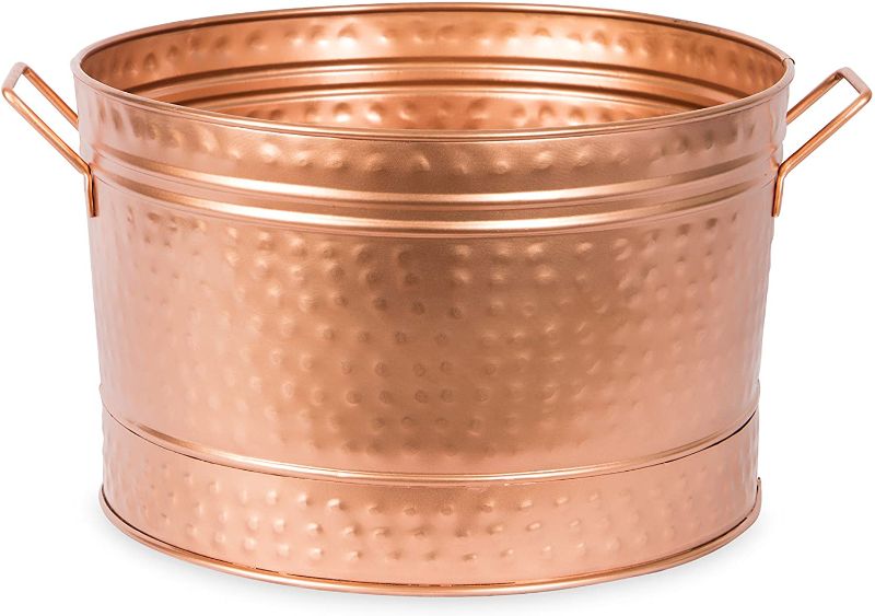 Photo 1 of Achla Designs C-50C CopperTub Round Hammered Copper Plated Galvanized Tub
