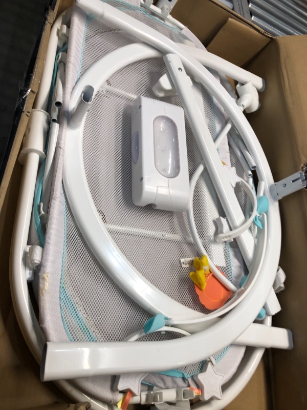 Photo 1 of Fisher-Price Soothing Motions Bassinet Pacific Pebble, Baby Bassinet with Soothing Lights, Music, Vibrations, and Motion
