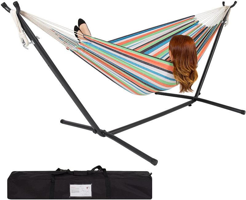 Photo 1 of  Double Hammock with Space Saving Steel Stand Includes Portable Carrying Case
FRAME ONLY