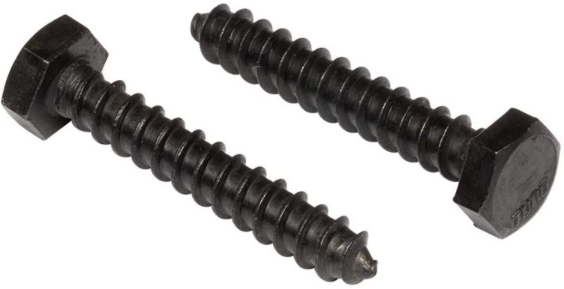 Photo 1 of 1/4" x 3" Stainless Steel Hex Lag Bolts (25
 pcs) Black Oxidized in USA by Makers Bolt
3pk