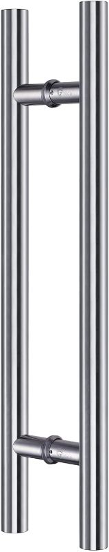 Photo 1 of  48 inches Solid Standoffs Heavy-Duty Commercial Grade-304 Stainless Steel Push Pull Door Handle/Barn Door Pull Handle/Door Pulls, Full Brushed Stainless Steel Finish