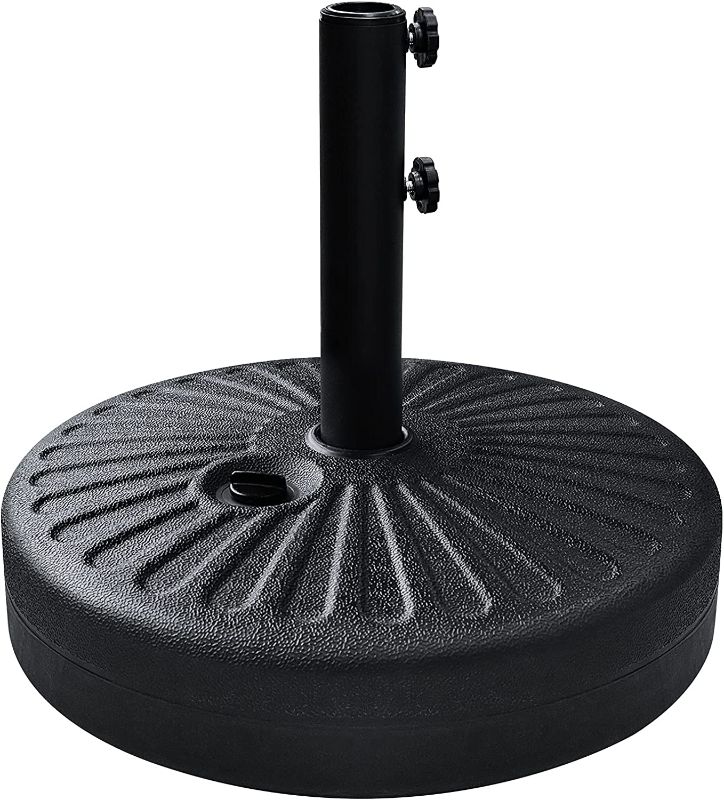 Photo 1 of  Umbrella Base Water & Sand Filled Stand Market Patio Outdoor Heavy Duty Umbrella Holder(Black)
