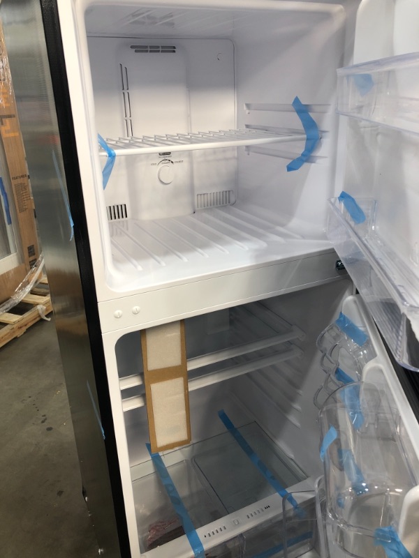 Photo 4 of 10.1 cu. ft. Top Freezer Refrigerator in Platinum Steel