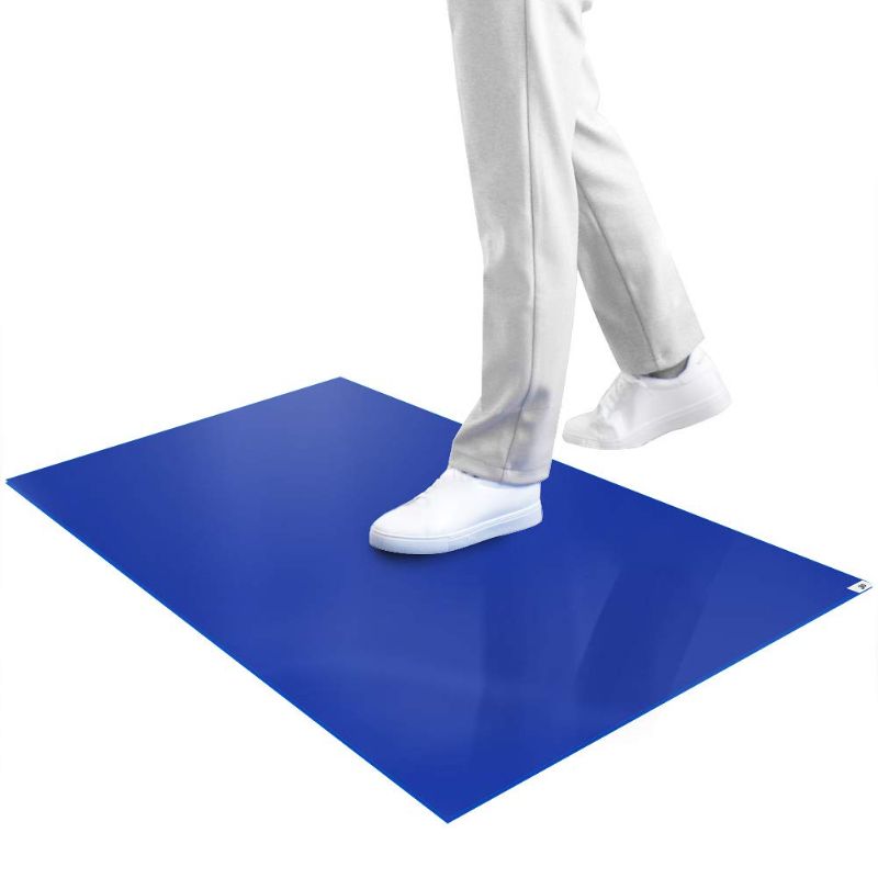 Photo 1 of 24" x 36" Blue Adhesive Mats (5 Mats) - Sticky Mat for Laboratories, Homes, Construction Sites, and More - Remove Dust and Dirt from Shoes and Equipment Wheels
