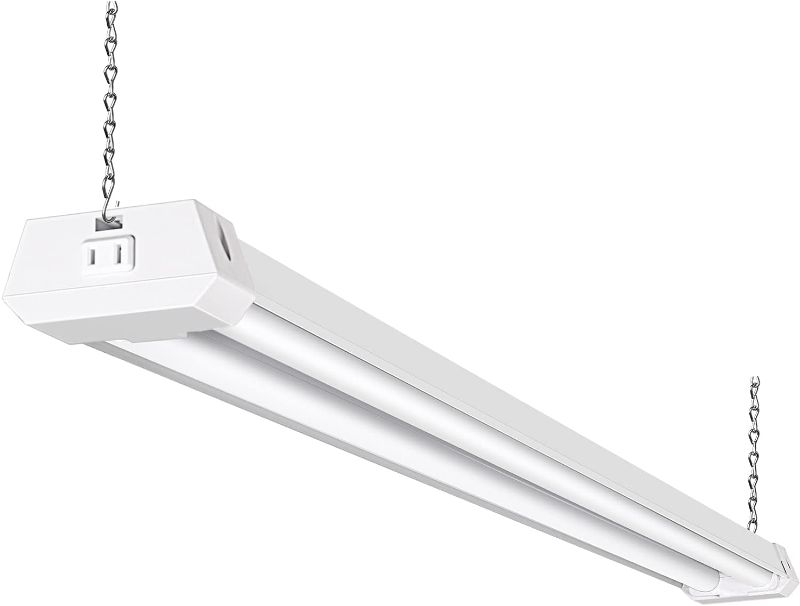 Photo 1 of  5000K LED Shop Light Linkable, 4FT Daylight 42W LED Ceiling Lights for Garages, Workshops, Basements,hanging or FlushMount, Power Cord W/ Built-in ON/Off Switch, 4200lm, ETL- 1 Pack
