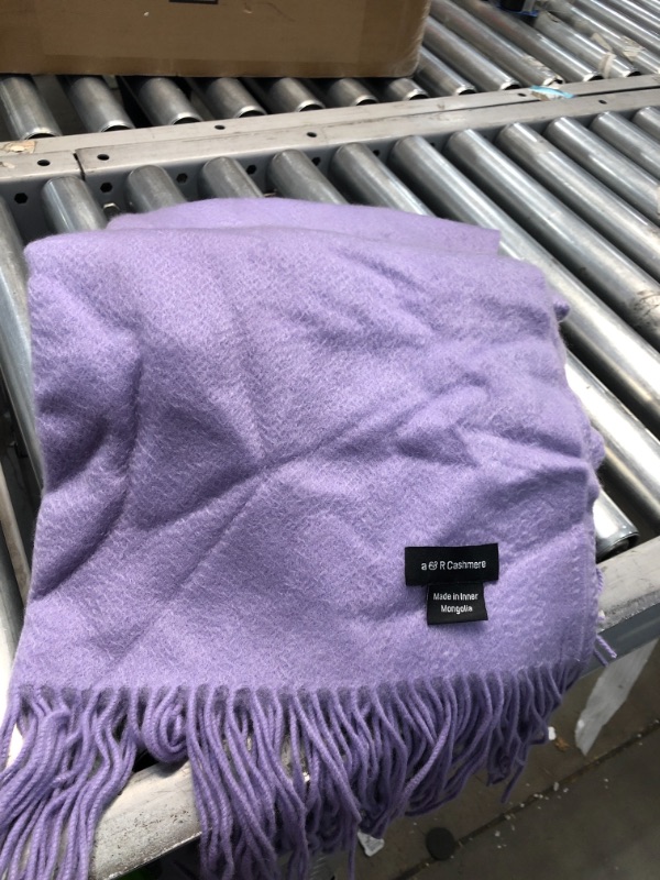 Photo 2 of 100% Cashmere Scarf - Gift Boxed, Premium Quality Violet Purple 80" long by 26"
 