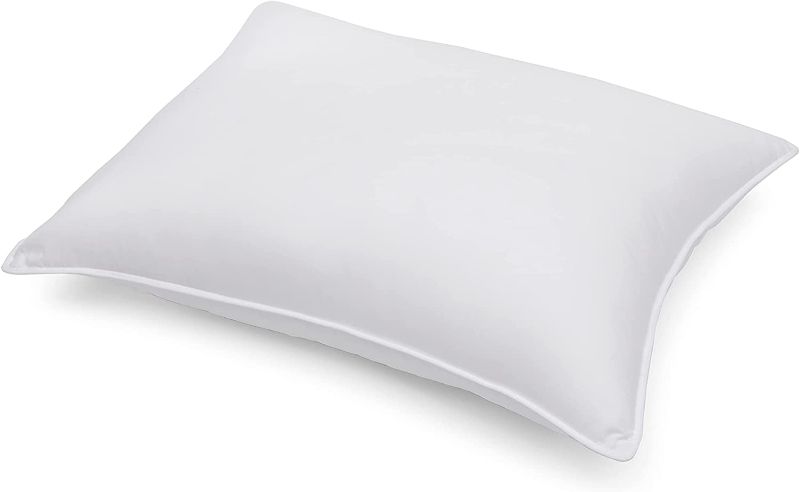 Photo 1 of Amazon Basics Down-Alternative Pillows for Stomach and Back Sleepers - Soft, Standard-  20"x26"
