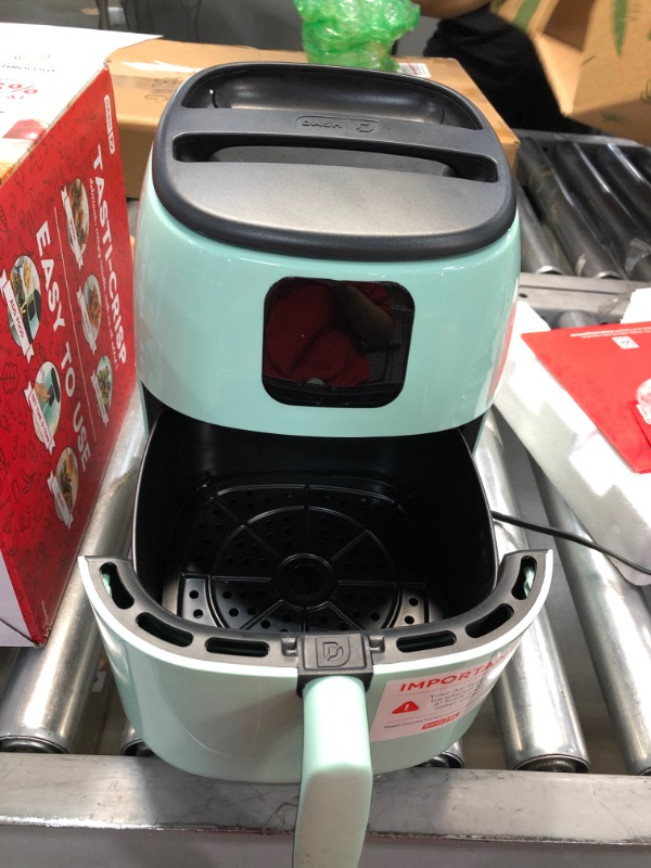 Photo 2 of Dash Tasti-Crisp™ Digital Air Fryer with AirCrisp® Technology, Custom Presets, Temperature Control, and Auto Shut Off Feature, 2.6 Quart - Aqua
