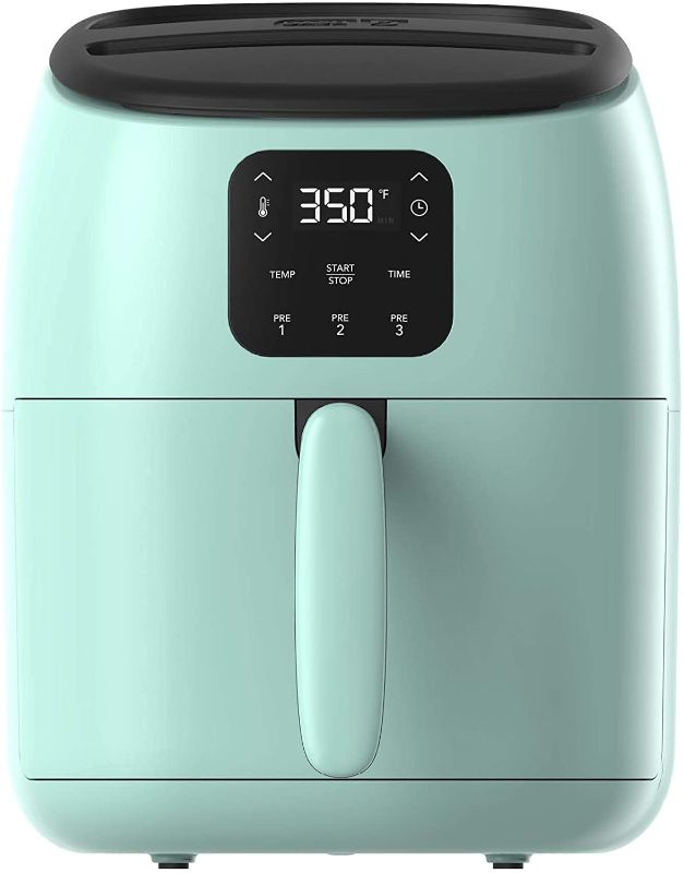 Photo 1 of Dash Tasti-Crisp™ Digital Air Fryer with AirCrisp® Technology, Custom Presets, Temperature Control, and Auto Shut Off Feature, 2.6 Quart - Aqua
